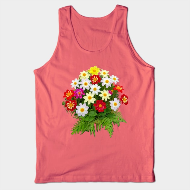 Bunch of Dahlias and Ferns Floral Photo Tank Top by ellenhenryart